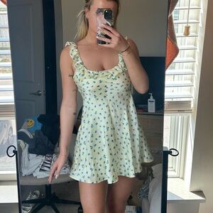 Zara yellow and Blue floral Mini Dress